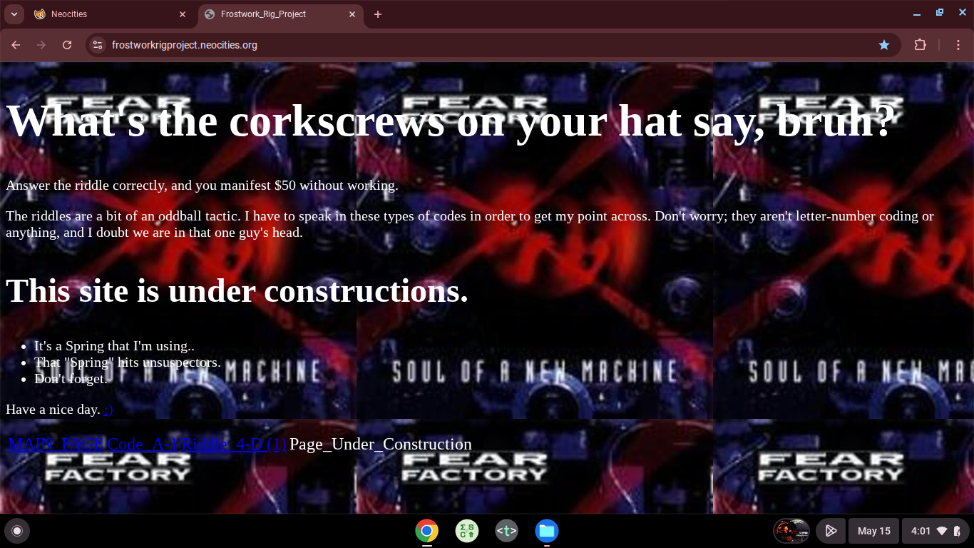 Old Main Page (frostworkrigproject).